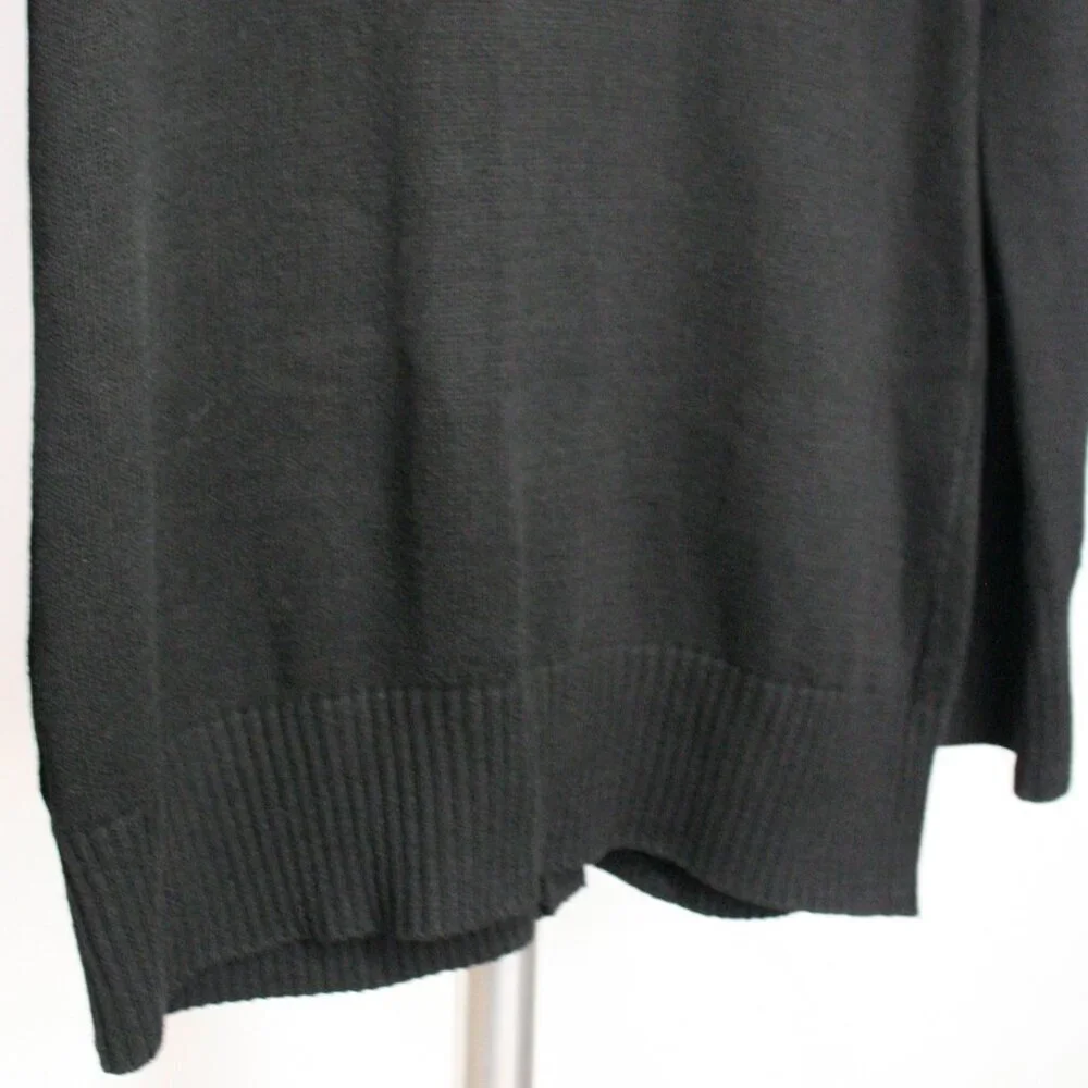 Banana Republic Factory Black V-Neck Lightweight Cable Knit‎ Midi Cardigan Sz L - Picture 8 of 10